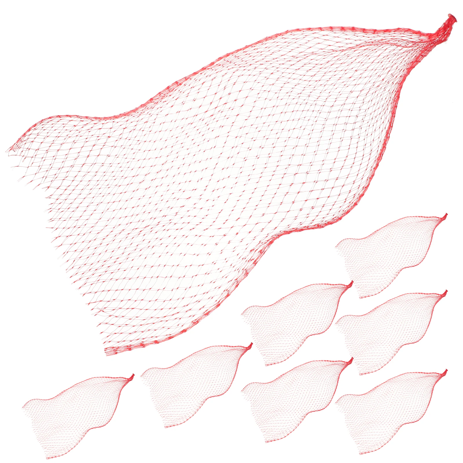

100pcs Vegetable Fruit Mesh Bags 35cm Red Nylon Reusable Storage Breathable Travel Egg Sack Net Pouches Household