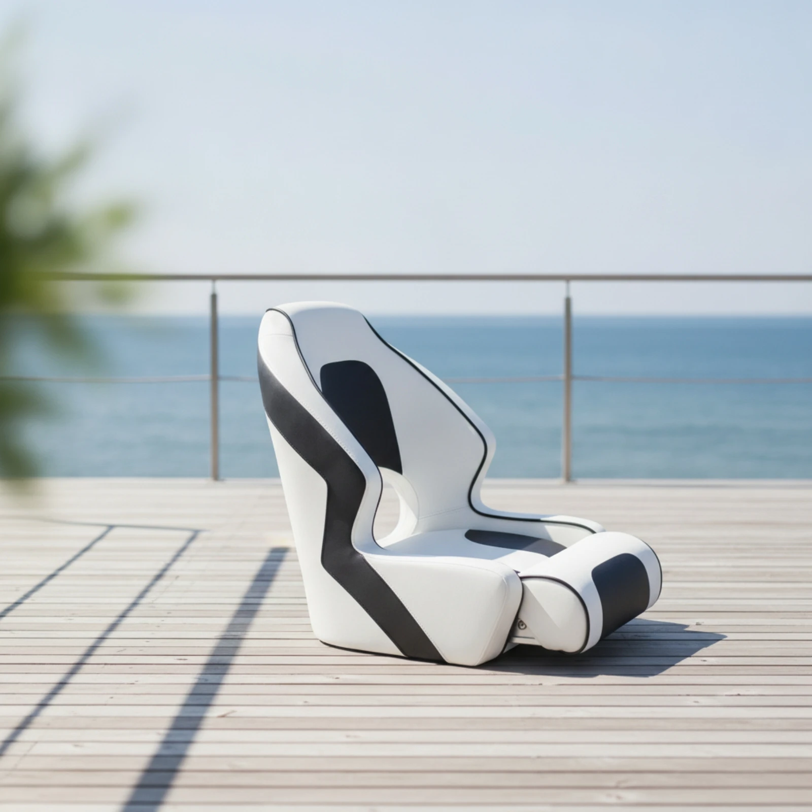 Boat Contoured Seat with Armrests Padded Pilot Seat with Armrests Helm Chair Ergonomic Furniture Compact for Boaters, Boats view 2