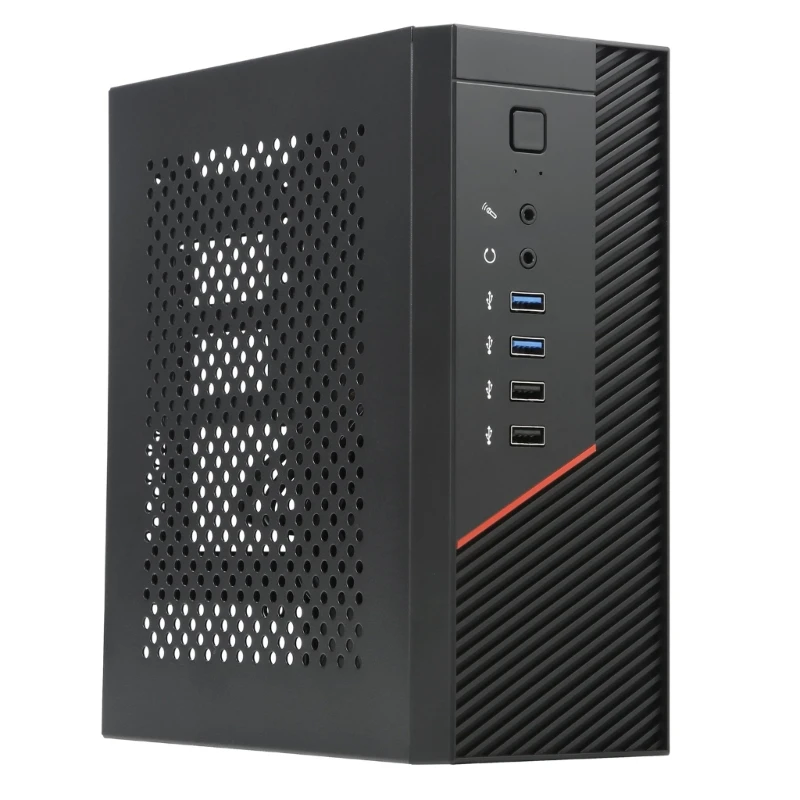 Black Mini ITX Desktop Case 4.2LCapacity Optimaled Ventilation for HTPC and Gaming Setups Computer Small Chassis