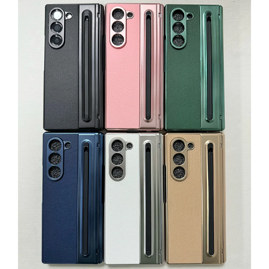 S Pen Handyhülle für Galaxy Z Fold7, Scharnierschutz und integrierter Displayschutz, Leder-Handyhülle für Fold6, Fold 5/4/3, Schwarz – Detail 14