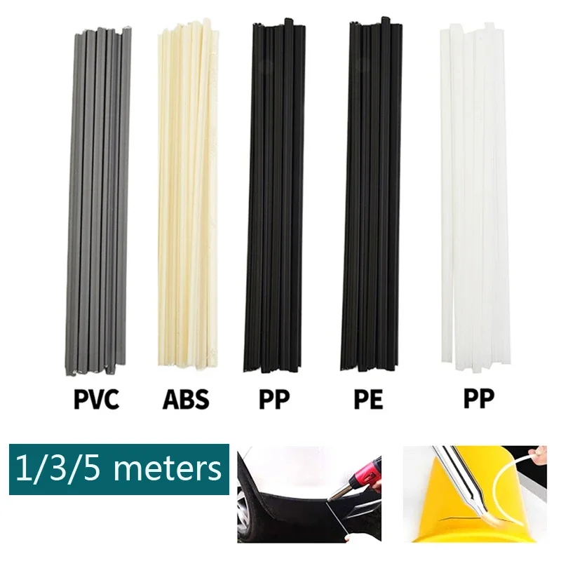 1/3/5meters Plastic Welding Rods ABS/PP/PVC/PE 5x2.5mm Plastic Welding Rod for Car Bumper Repair Plastic Welding Solder Supplies