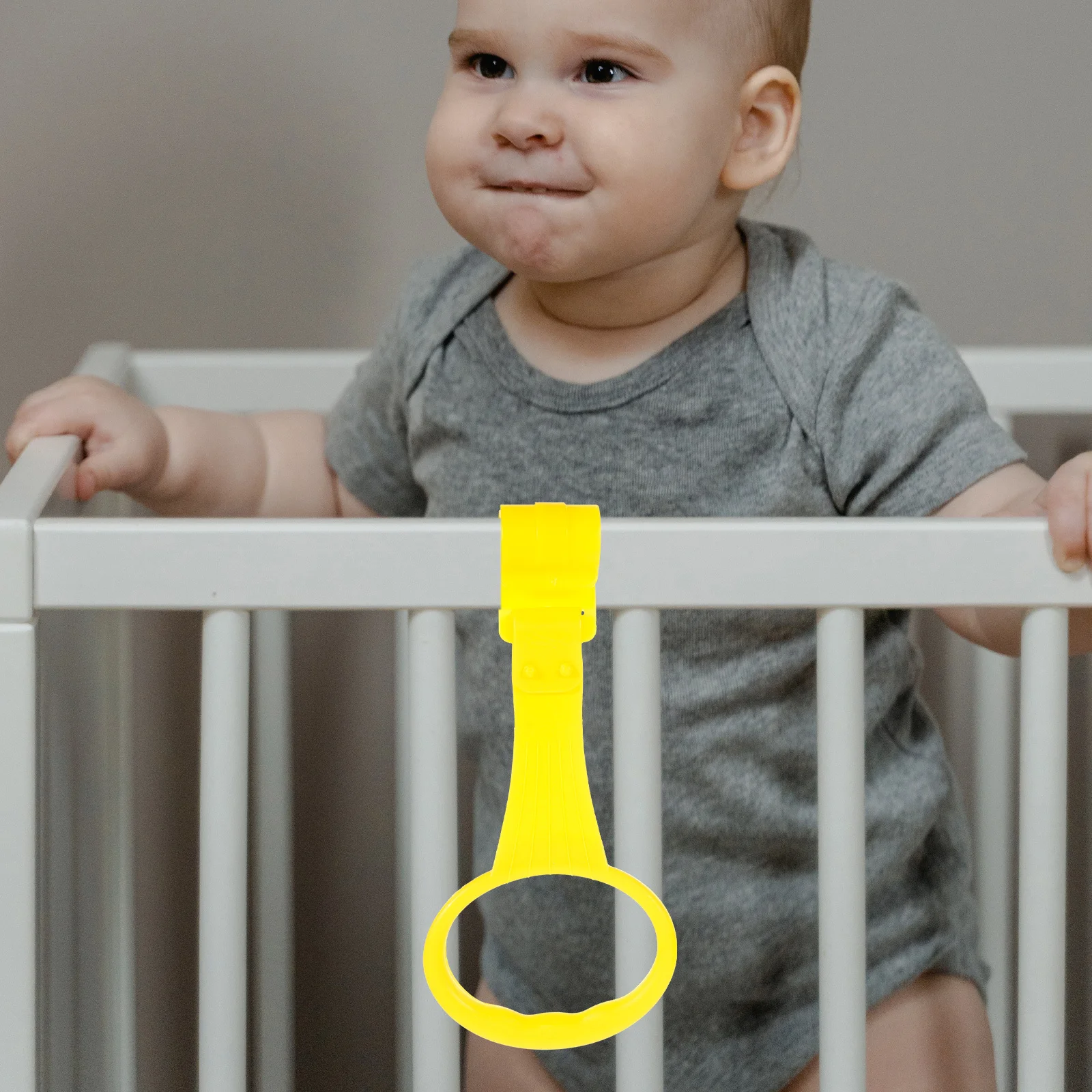 1Pair Baby Bed Pull Rings Infant Crib Hanging Rings for Walking Exercise Sturdy Portable Lightweight Easy to Grasp