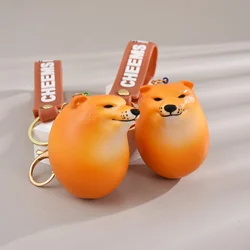 Cheems Dog Egg Keychain New Shiba Inu Creative Cute Dog Decoration Toy Keychain Car Phone Bag Pendant Gift Ornament Llaveros 키링