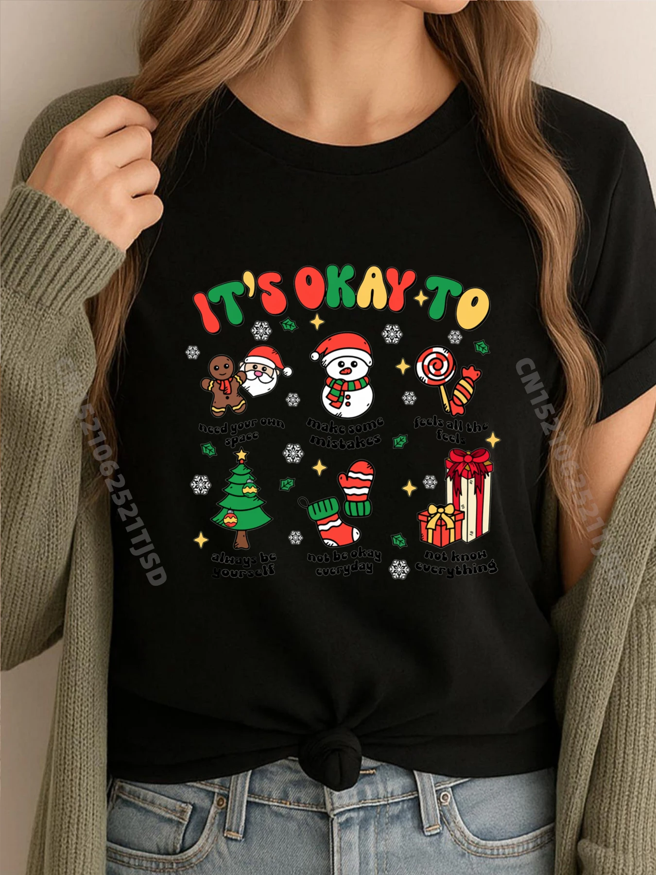 

Хорошо для психического здоровья имеет значение Рождественский школьный консультатор Футболки с графическим рисунком Женская мужская одежда большого размера