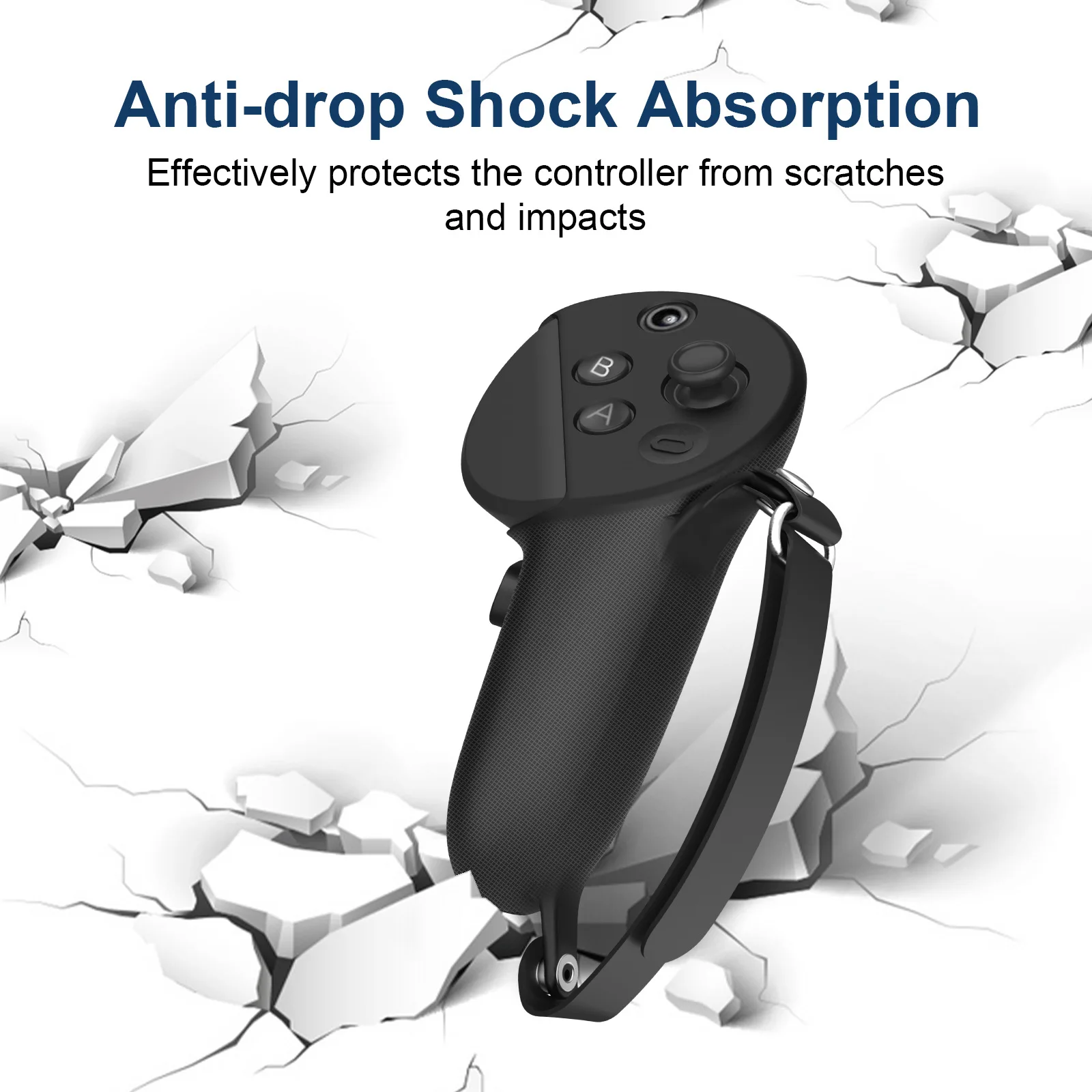 Vr capa protetora para meta quest pro controlador anti-deslizamento alça de silicone caso escudo com alça de junta ajustável acessórios