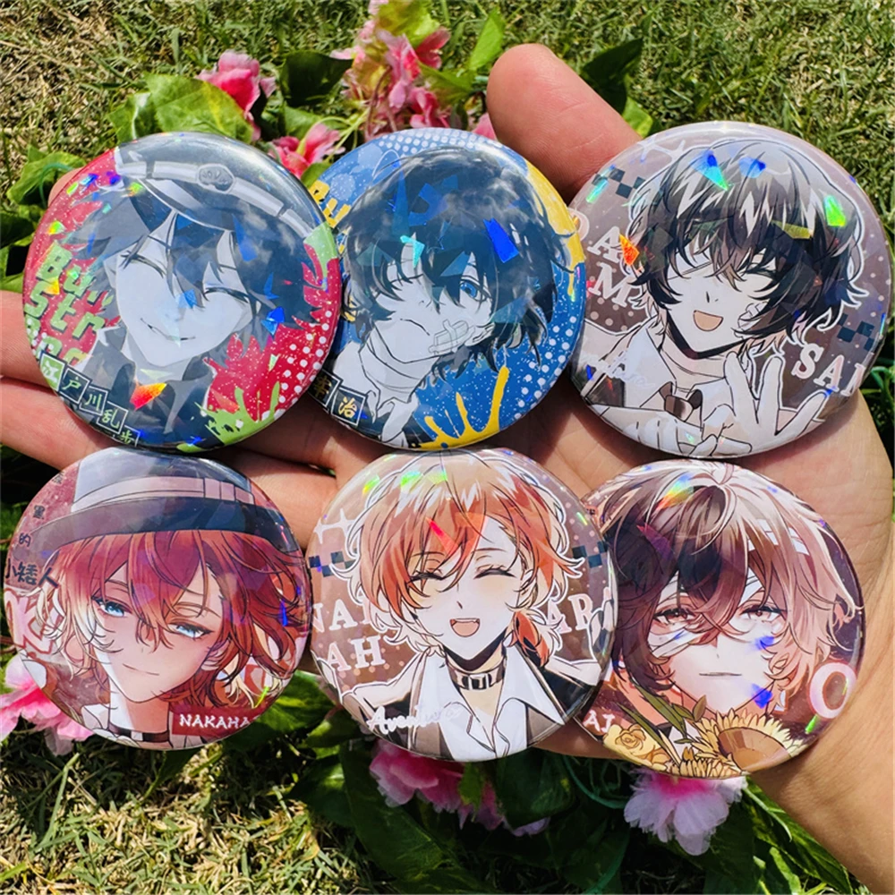

58 мм аниме Bungo Stray Dogs Dazai Osamu Nakahara Chuuya Edogawa Rampo косплей костюм значок булавка SPTE жесть брошь реквизит подарок