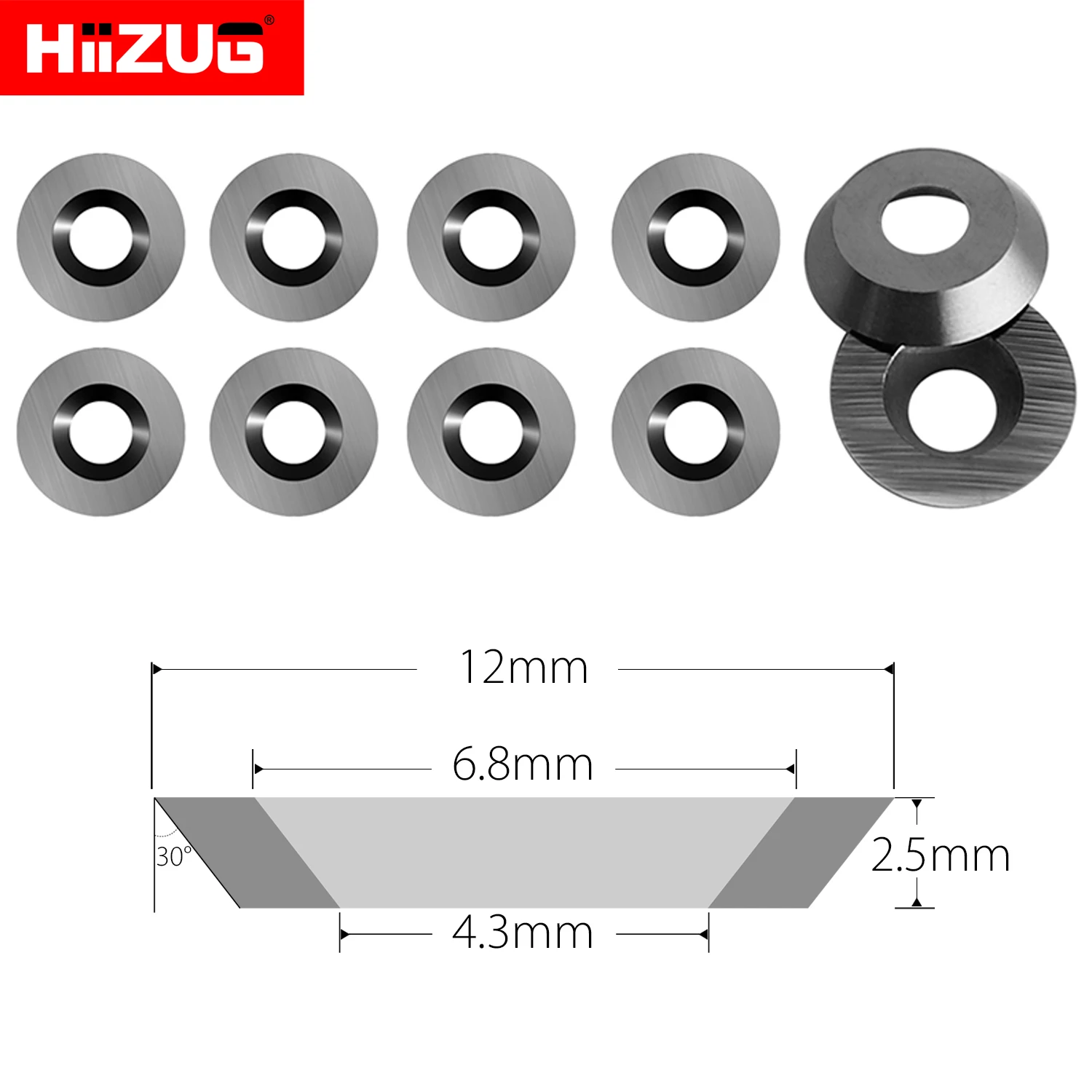 Imagem -03 - Round Carbide Inserts Cutters Wood Turning Tool Cortador para Woodtorning Lathe Ferramenta de Carpintaria 8.9 mm 12 mm 15 mm 16 mm 18 mm 10 Pcs