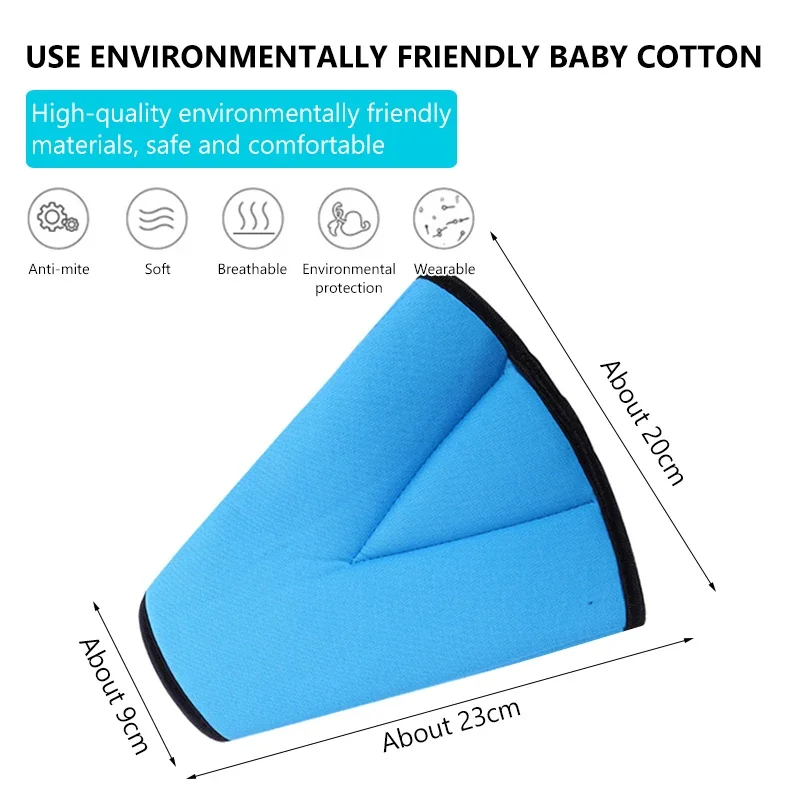 Universal Car Safe Seat Belt Cover Soft Adjustable Triangle Safety Seat Belt Pad Clips Protection Car Anti-Neck Neck for Kids