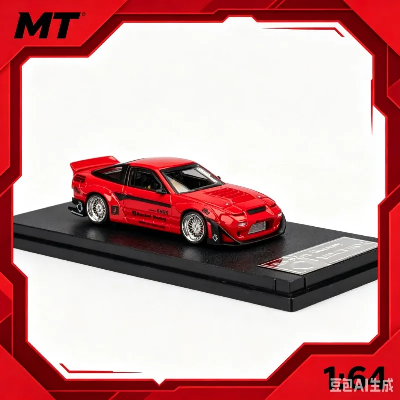 MT 1:64 Nissan 180SX Rocket Rabbit Wide Body Die Casting Alloy Car Model Desktop Ornament Collection Souvenir.