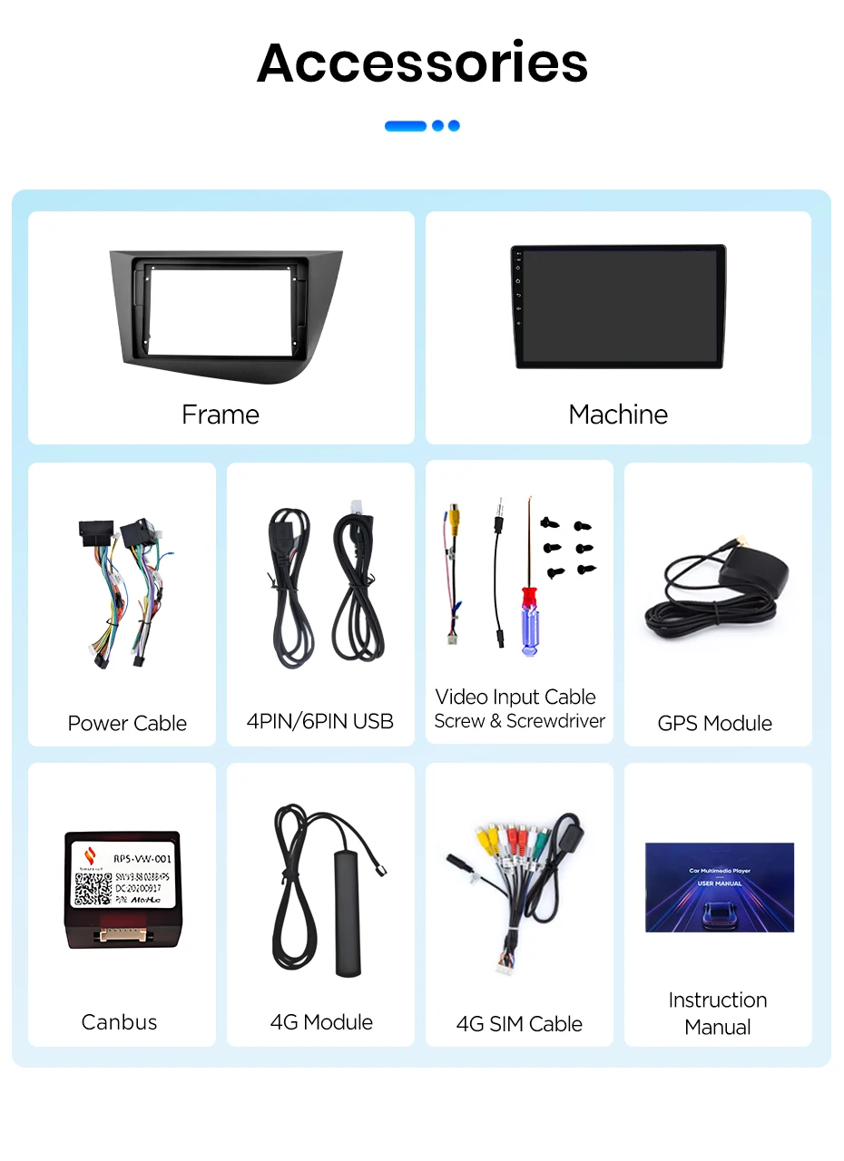 Junsun Android 15 Auto-Intelligentes System für Seat Leon MK2 2005-2012, kabelloses CarPlay für Apple Auto, 9" IPS-Touchscreen – Detail 34
