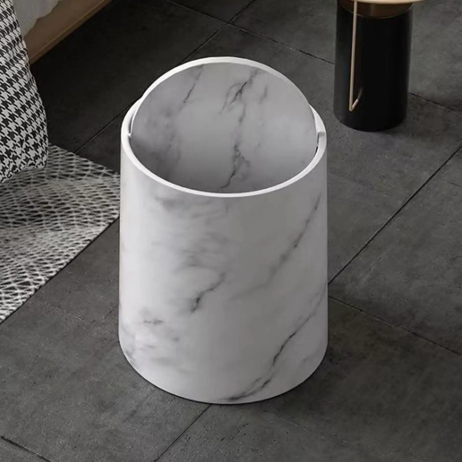 decorative-marble-effect-trash-container-with-rotating-lid-double-compartment-waste-bin-for-home-office-bathroom