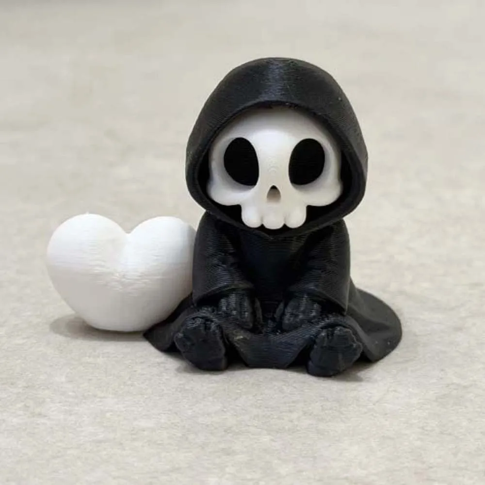 Spooky Car Decor PLA Skeleton Figurine Cute Black Halloween Miniature Detailed Creative Grim Reaper