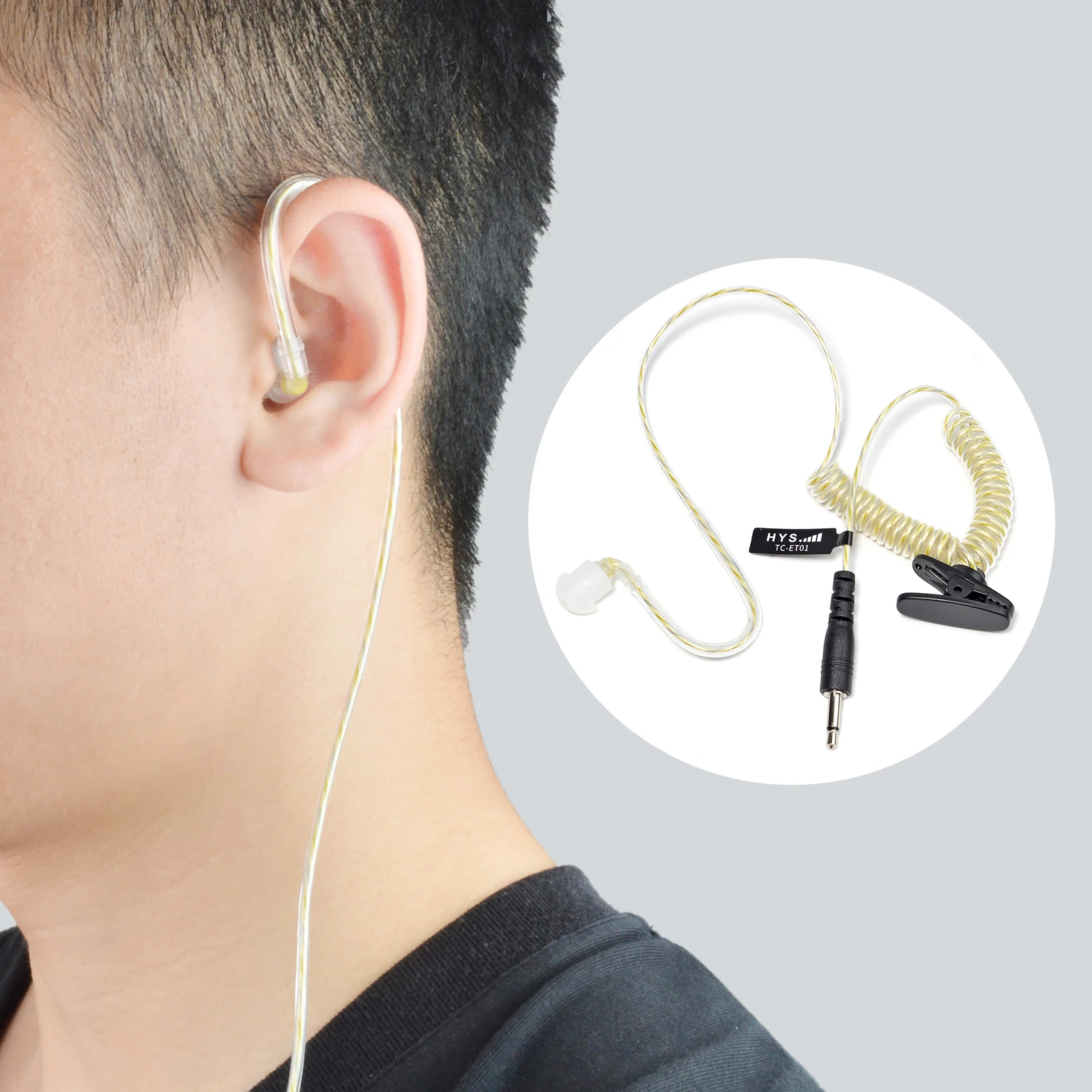 Law Enforcement 3.5mm Listen Only Earpiece Balanced Armature,Soft Wired in Ear Headphones for Two Way Radio/Shoulder Speaker Mic
