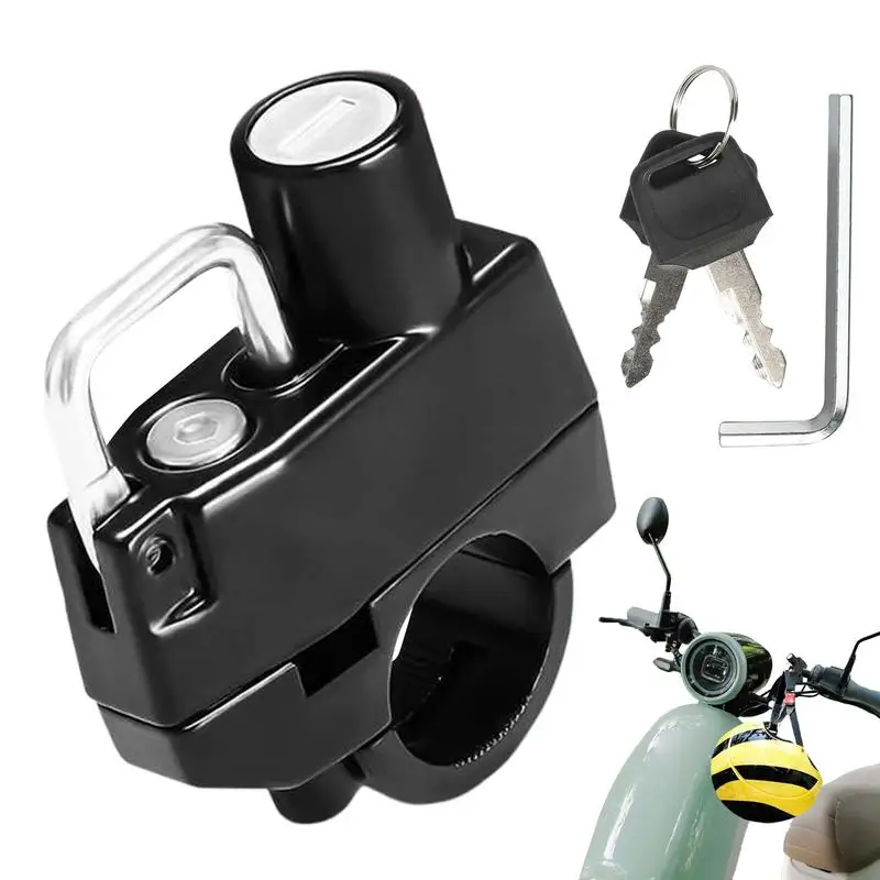 22-25mm alloy Motorcycle Helmets Lock Handlebar With 2 Keys Anti Theft Lock Heavy Duty Motorbike Helmets Accessories