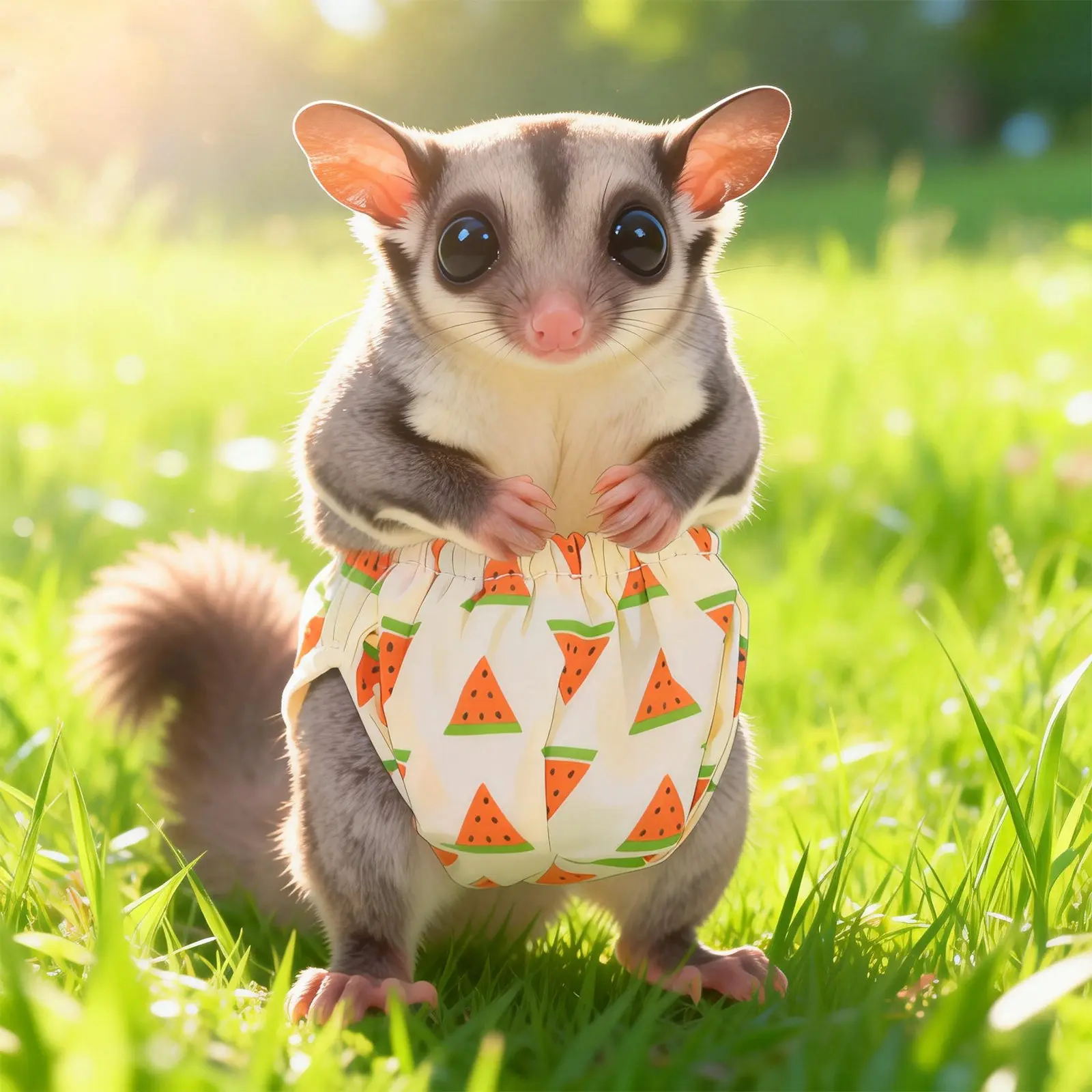 3Pcs Reusable Washable Pet Diapers Small Animal Diapers Squirrel Sugar Glider Leakproof Breathable Comfort Fit for Hamster view 2