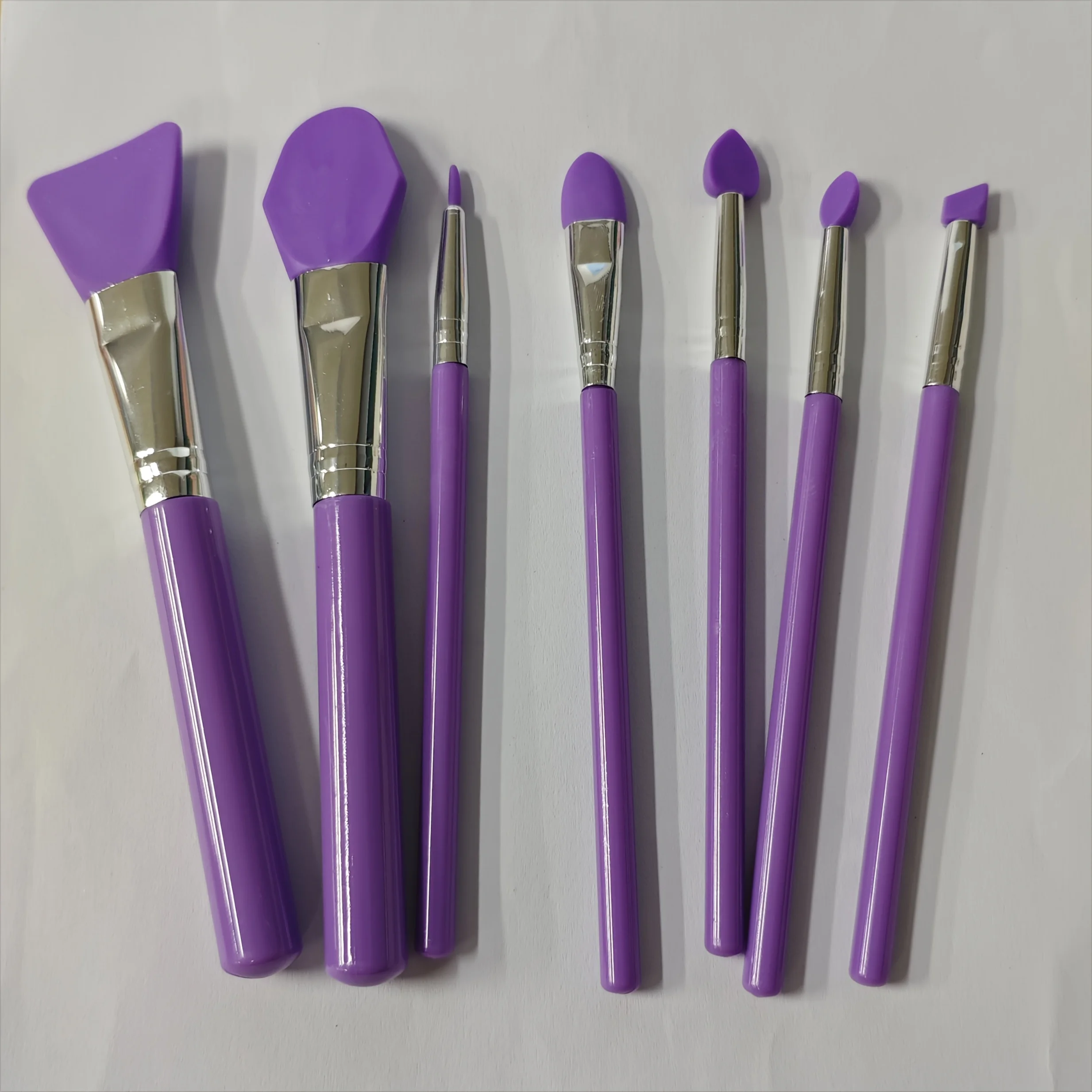 7pcs Silicone Brush Applicator Kit for Resin Epoxy Art Crafting And Cream Makeup Products