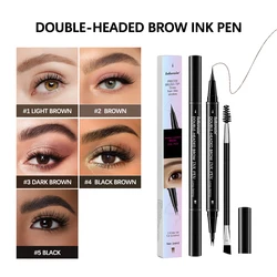 Waterproof and Non-smudged Double-headed Two-pronged Eyebrow Pencil Natural Sweat-proof Root-clear Forked Liquid Eyebrow Pencil