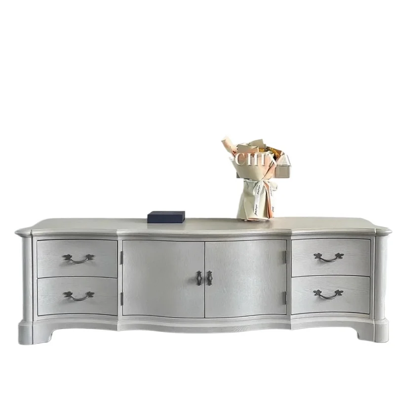 

Американский светлый роскошный ТВ-шкаф из цельного дерева Североамериканский ТВ-шкаф Декоративный шкафчик для виллы