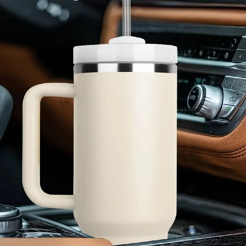 New Hot 40oz Insulated Tumbler acuum Cup 2.0 Thermal Mug for with Handle Straw Stainless Steel Hot and Cold Coffee Drinking