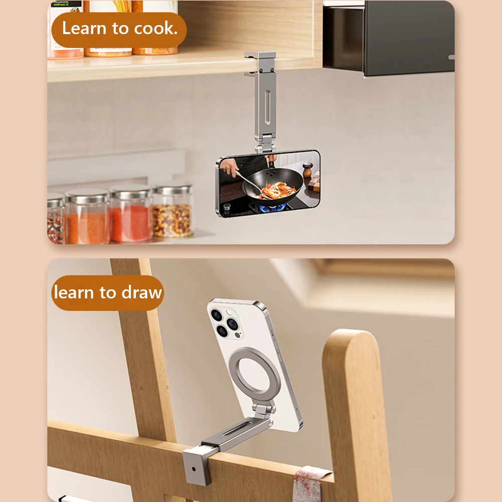 

Magnetic Airplane Phone Holder Travel Stand 360 Rotation for iPhone 15(Grey)