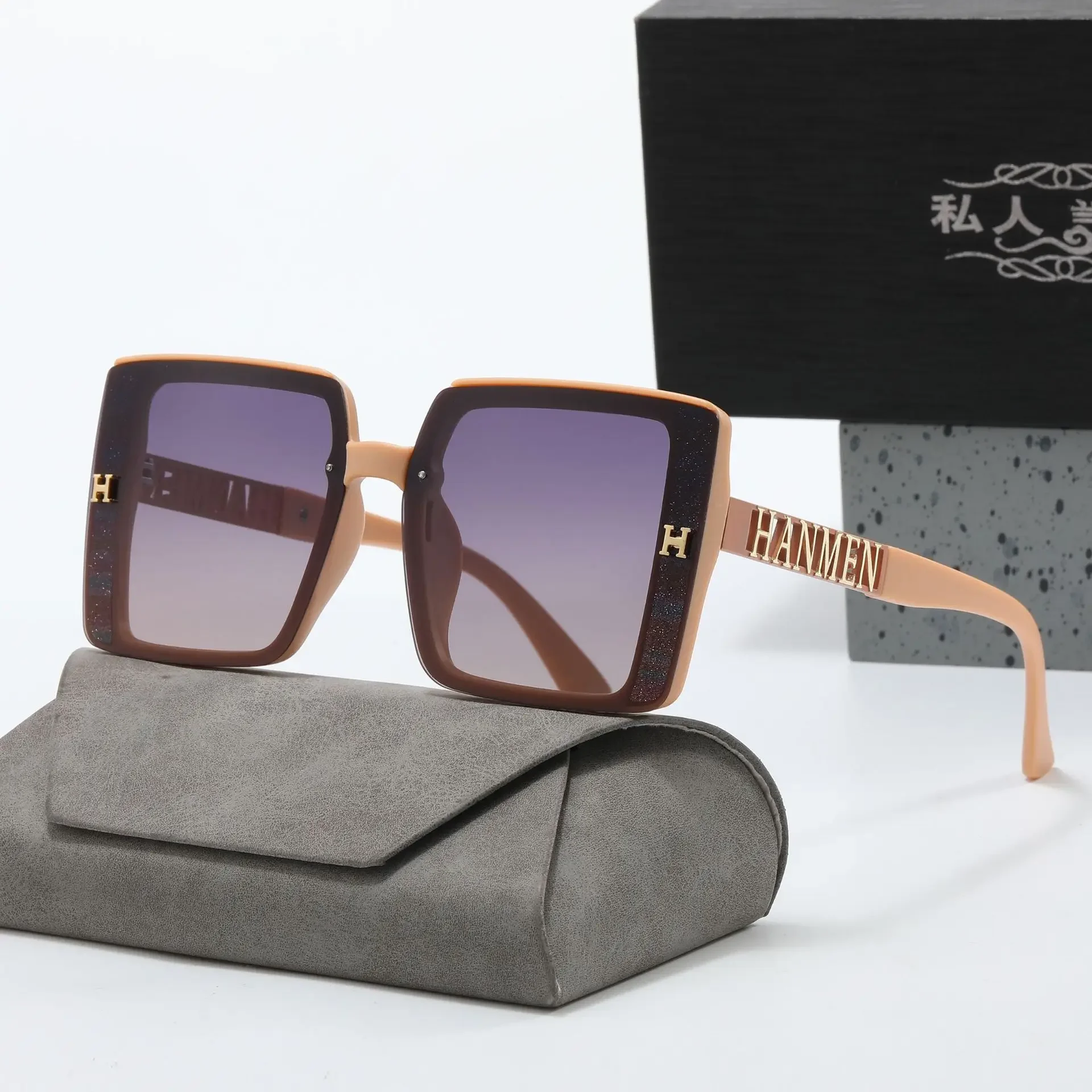 2025 Fashion Square Polarized Sunglasses Women Brand Designer Letters Sun Glasses Vintage Eyewear Ladies UV400 Oculos De Sol