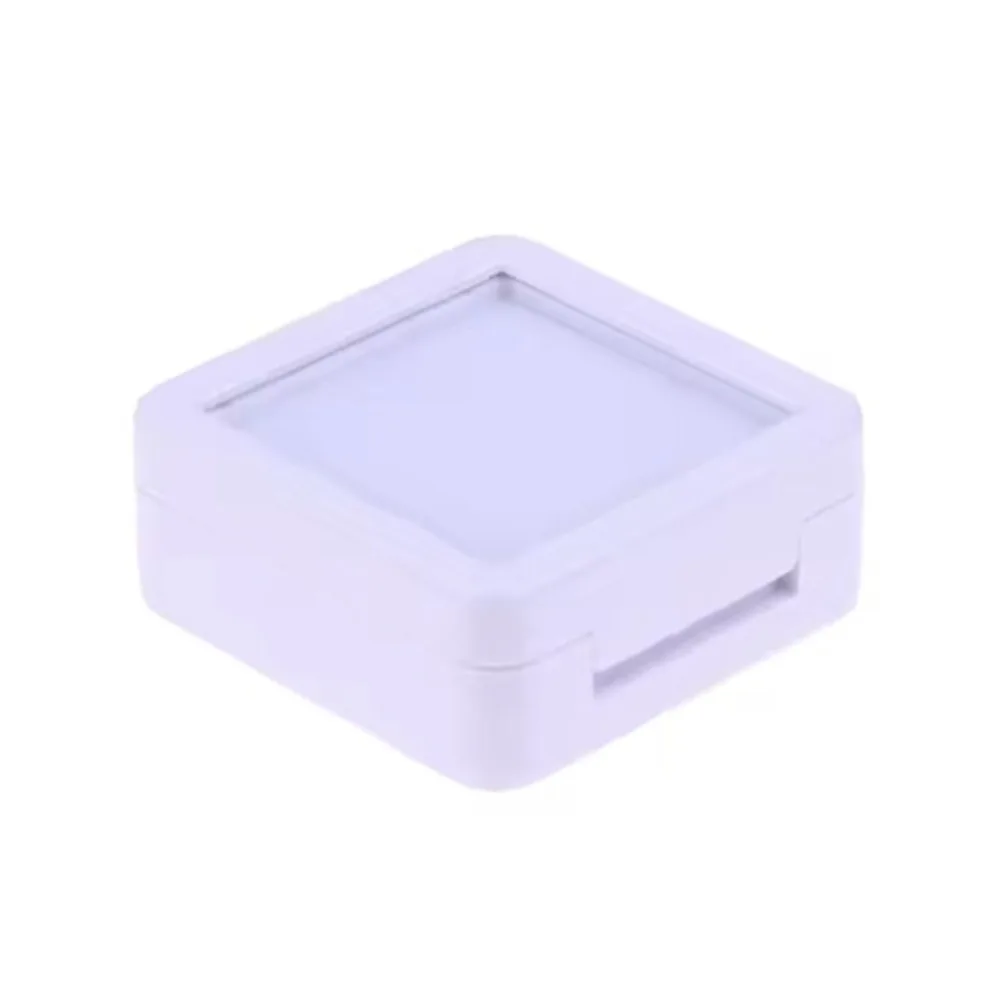 New Transparent Rhinestone Jar Box Flip Lid Acrylic Gemstone Holder Black White Crystal Display Case Fashion