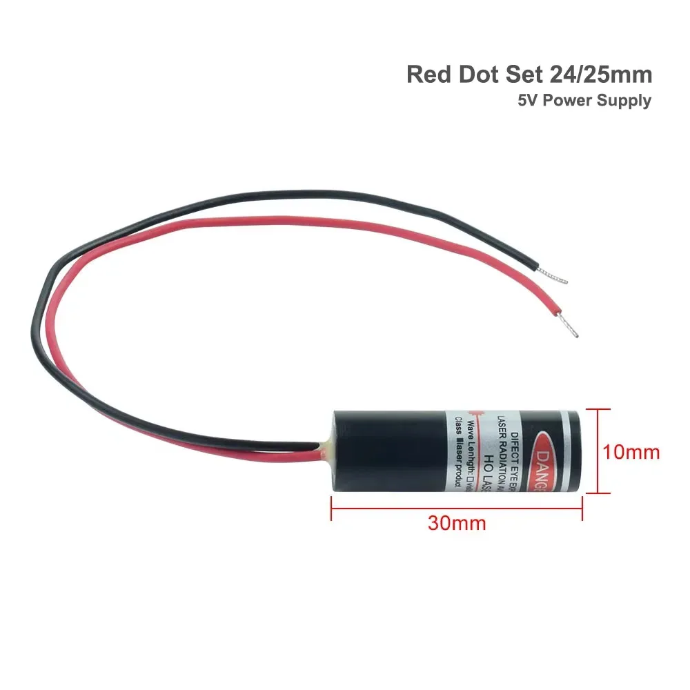 Red Dot Laser Diode Positioning Module DC5V 2A 24mm 25mm Base for Laser Engraving Cutting Alignment