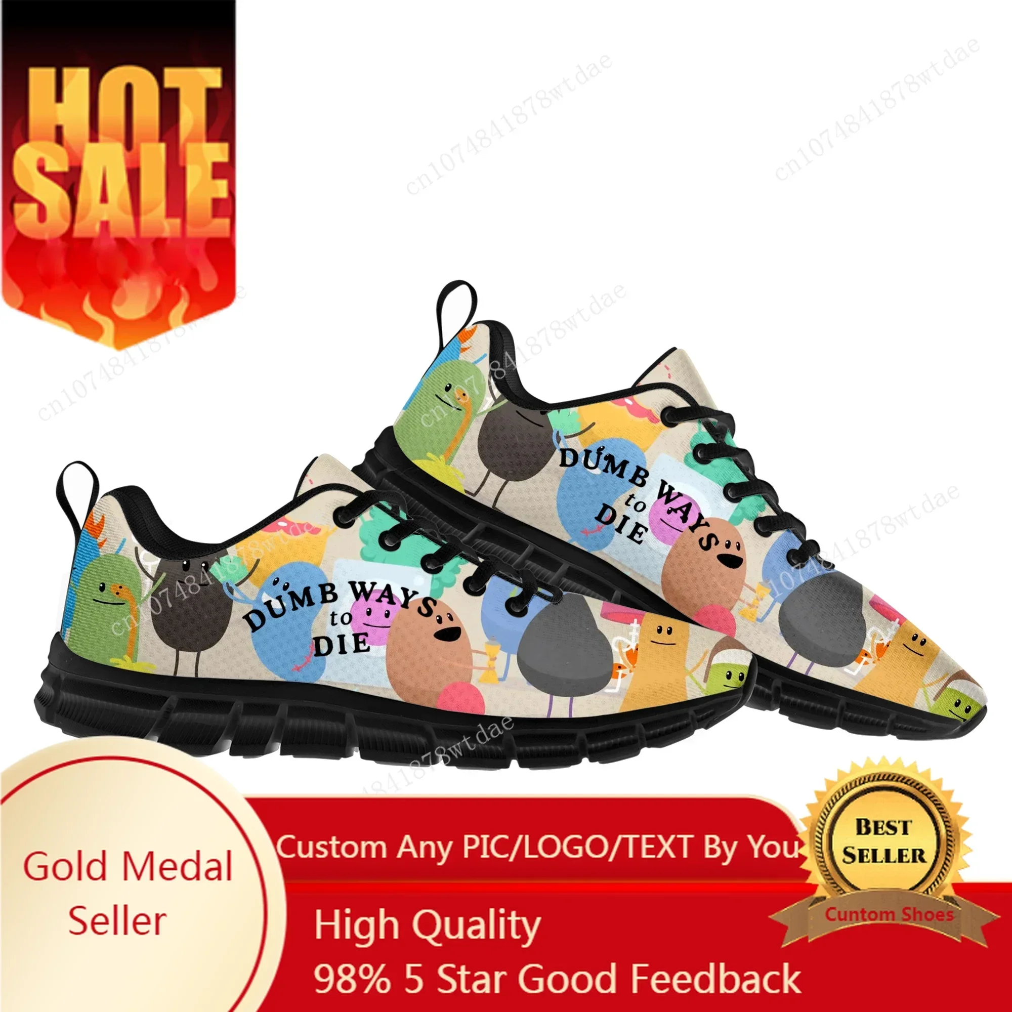 

Спортивная обувь Dumb Ways To Die, мужские и женские подростковые детские кроссовки высокого качества, кроссовки с рисунком аниме, манга, обувь на заказ