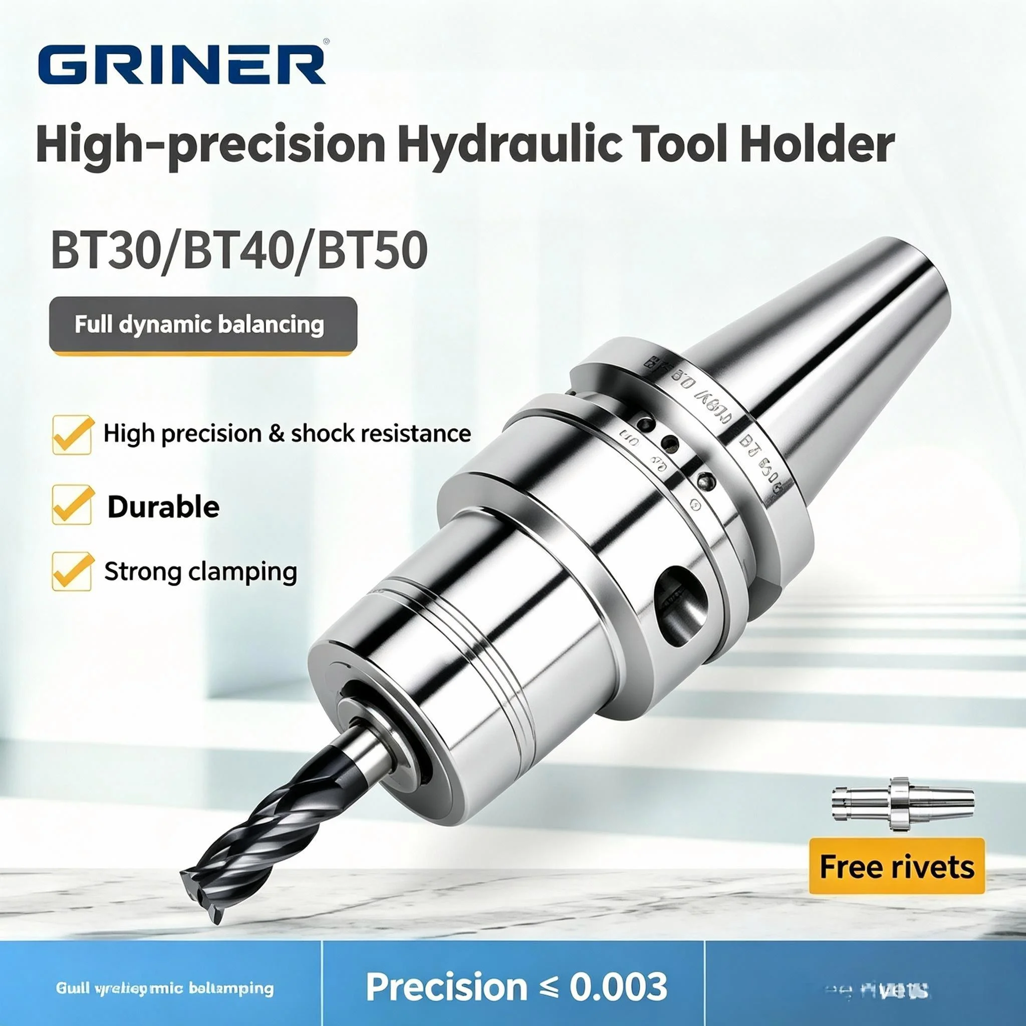 BT30, BT40, BT50 CNC machine tool hydraulic tool holder, high-precision anti-vibration hydraulic tool holder reducing sleeve