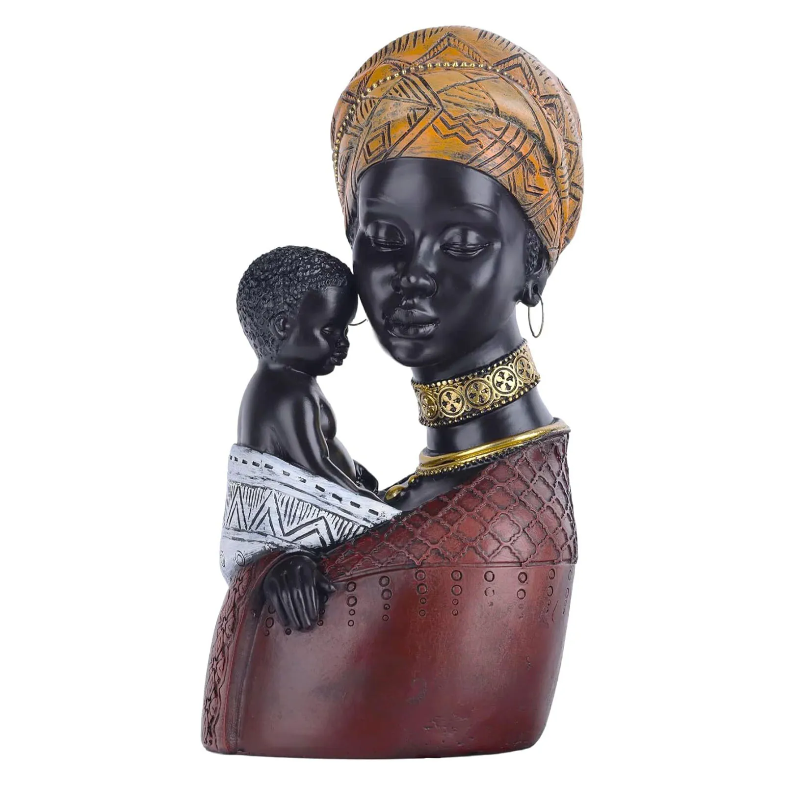 Sunflower African Lady Candlestick Figurine Resin African American Candlestick Holder Figurines Suitable for Wedding and Holiday