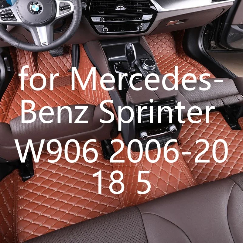 Allwetter-TPE-Fußmatten nach Maß für Mercedes-Benz Sprinter W906 2006-2018 5-Sitzer, luxuriöses PU-Leder, vollständige Abdeckung, rutschfeste Autoteppiche, Fußmatten, Auto-Innenausstattung,