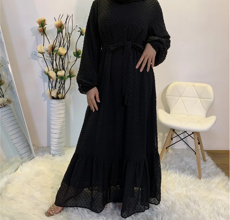 فستان Faion نسائي طويل بحزام Sve أرجوحة كبيرة Dr لون نقي لخريف 2020 فستان طويل للسيدات