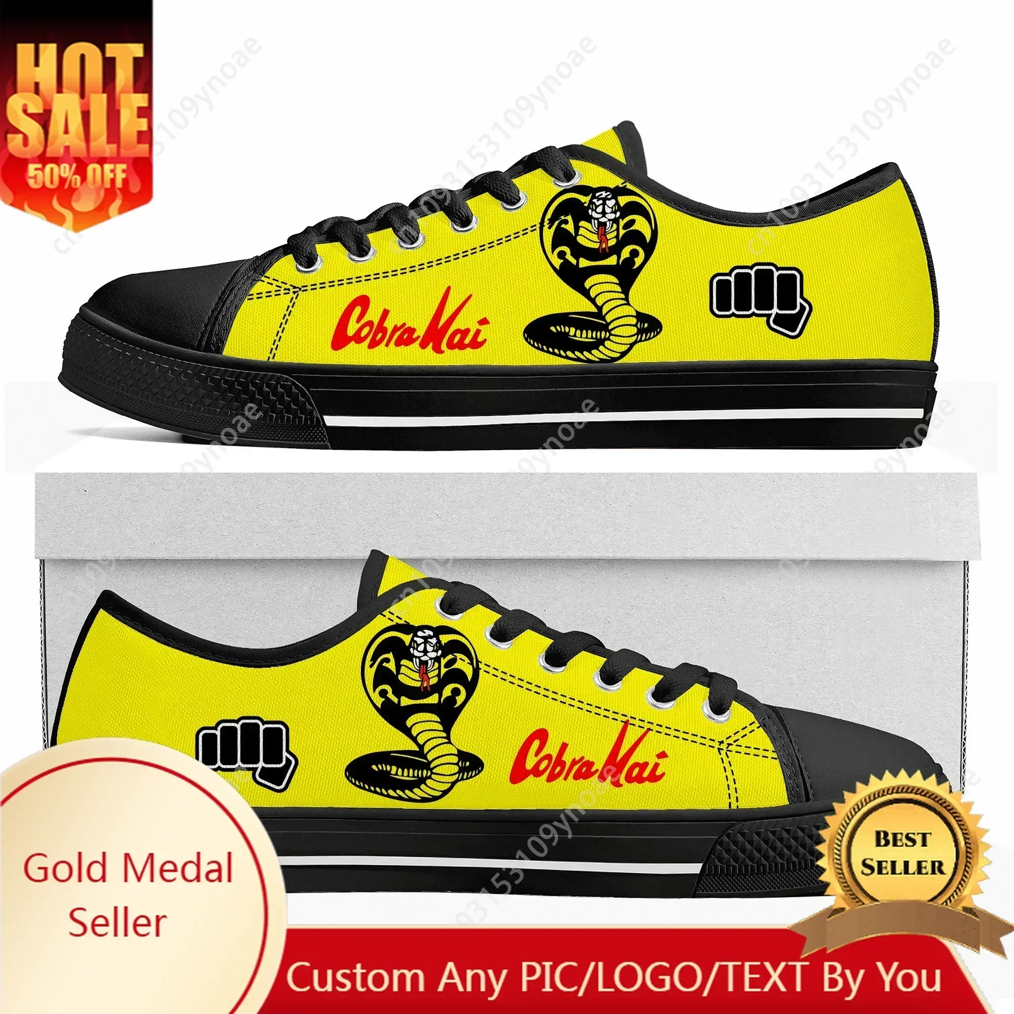 

Movie Cobra Kai Snake Low Top High Quality Sneakers No Mercy Mens Womens Teenager Canvas Sneaker Casual Couple Shoes Shoe