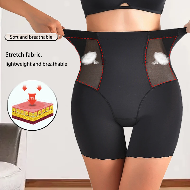 Women Shorts-High Waist Tummy Control Anti-See Through Butt Lifter Safety Pants Shapewear Underwear Breathable No Pad Shorts view 2
