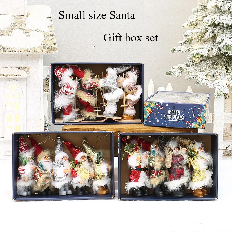 

5pcs/4pcs Santa Claus pendant set color box suitable for Christmas tree pendant decoration, party to send guests a small gift