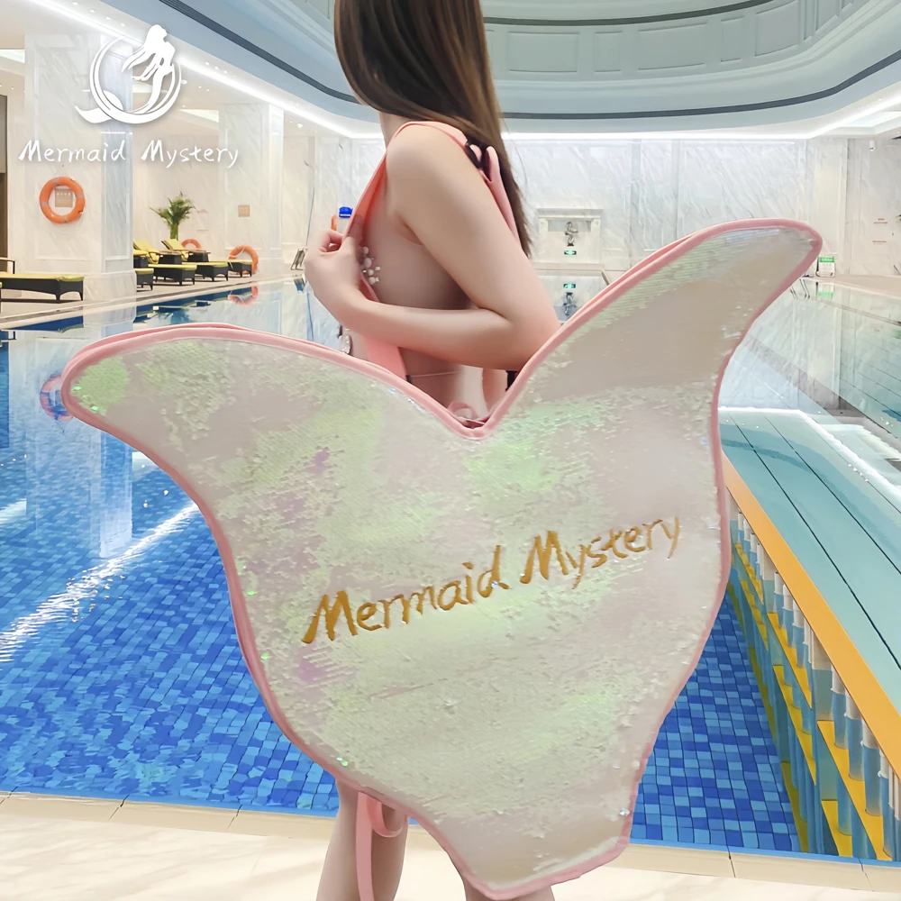 Mermaid Fins Backpack and Crossbody Mermaid Tail Bag, Ultra-Light Fashion Sequin Bag, Specially for Swimming