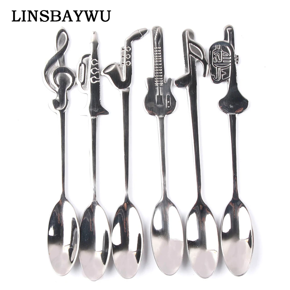 1PC Hot Sale Stainless Steel Music Symbol Coffee Drink Spoon Tableware Kitchen Supplies Kitchen Accessories Drinking Tools