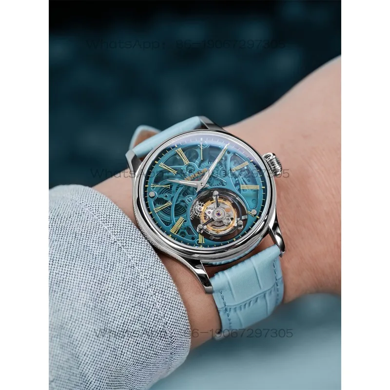 Hollow Light Luxury Business Tourbillon Manual Mechanical Watch Men