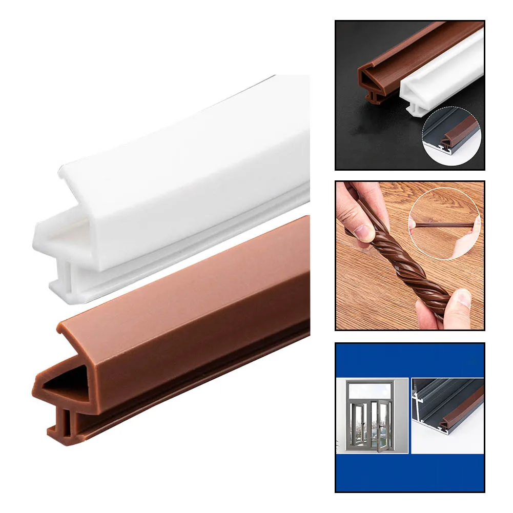 Striscia di tenuta per porte e finestre da 10 m Striscia di tenuta in gomma per finestre Striscia di tenuta per finestre Isolamento acustico Striscia di silicone antivento Guarnizione Gap Filler
