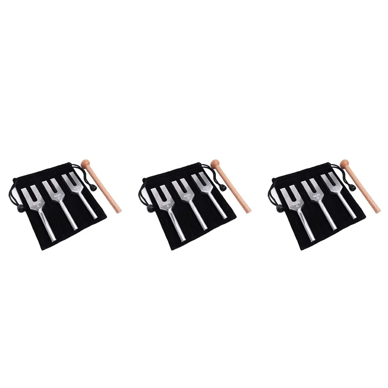 

【Superdeals】9X Tuning Forks Set 4096 Hz 4160 Hz 4225 Hz Tuning Forks Set Tuning Fork With Wooden Hammers And Cloth Bag Style 2