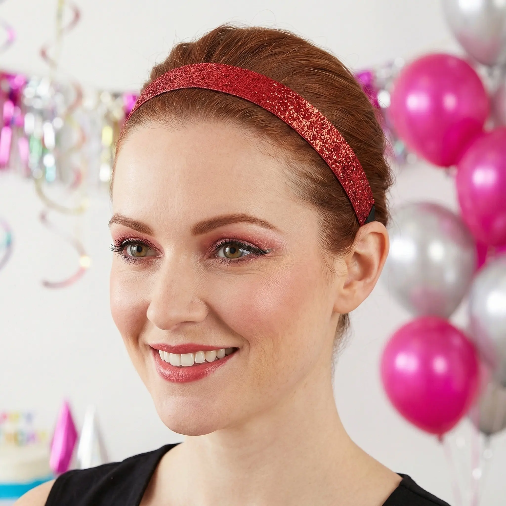 

12Pcs Vibrant Candy Color Glitter Hair Bands Stretchy Shiny Elastic Headwear for Women Girls Birthday Costume Carnival Fancy