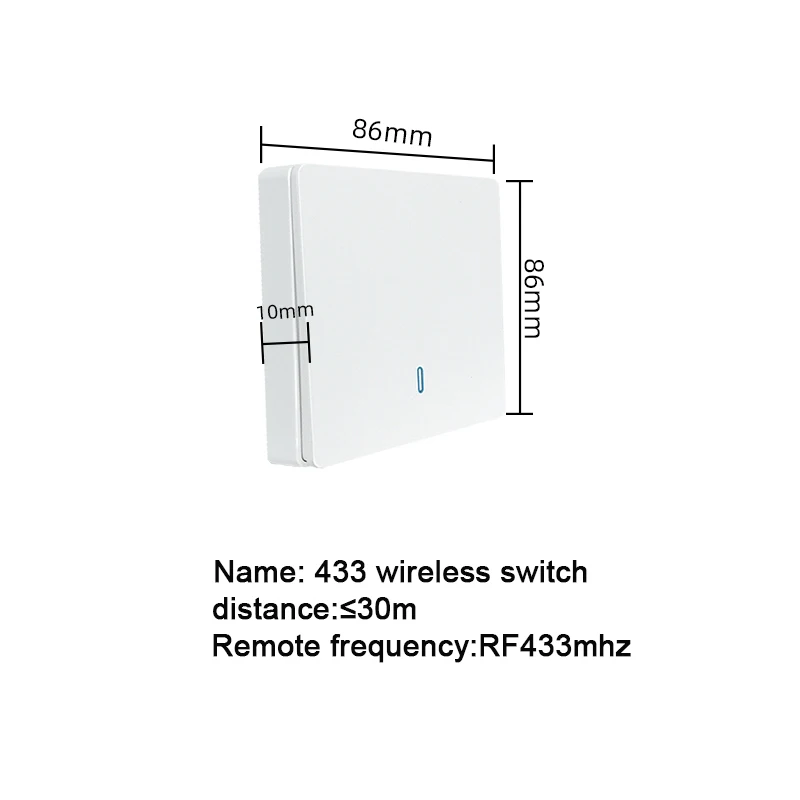 1 2 3 Channel  Button 86 Type Wall Panel RF 433Mhz Remote Controller for Sonoff RF Series Switch,RF433 Bridge Hub Control,EV1527