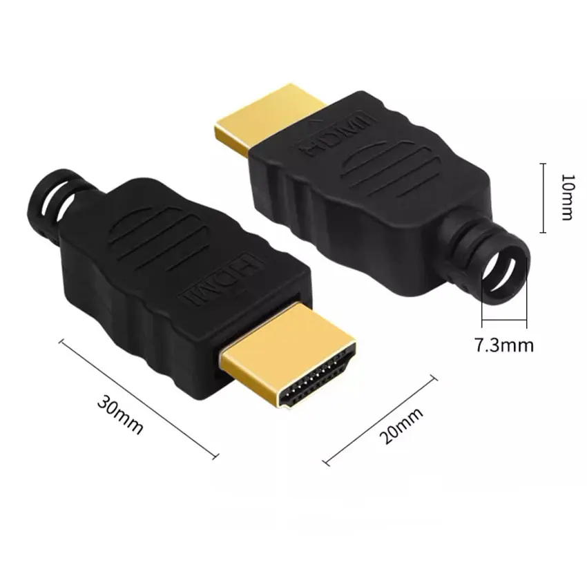 1PCS HDMI Connector Transfer Terminals HDMI High-Definition Cable Head W/ Plastic Shell HDMI Cable Welding Head Male ﻿