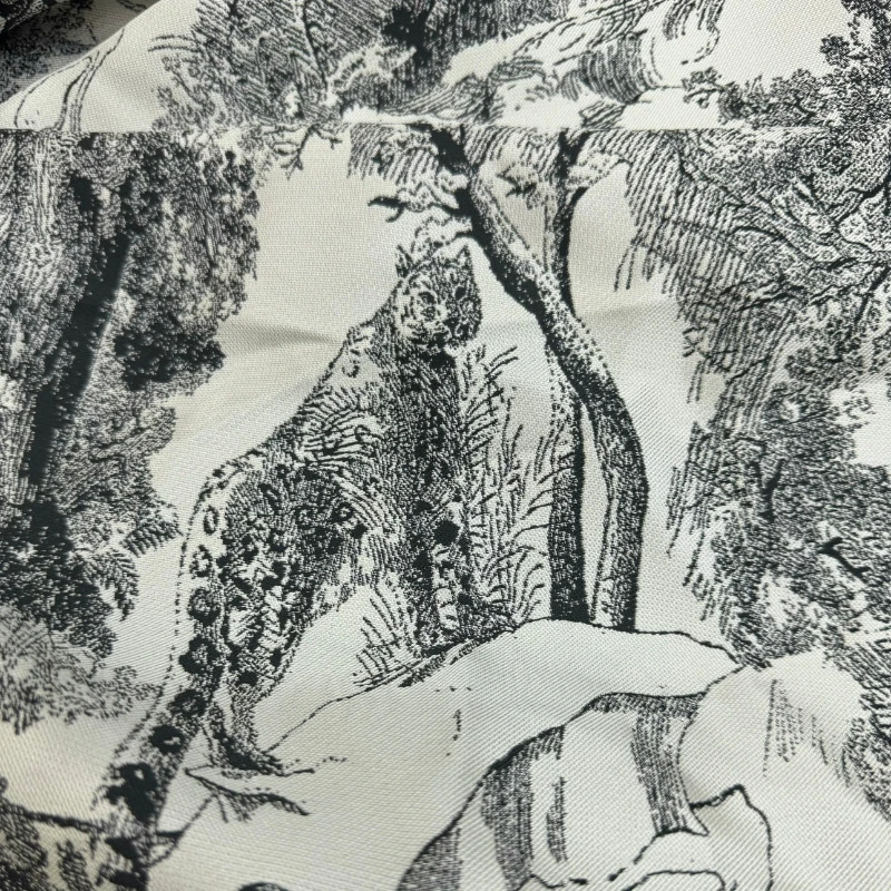 Jacquard Fabric Ink Style Off White Sketch Chinese Style Clothing Dres Design Fabrics for By The Meter Diy Wholesale Cloth