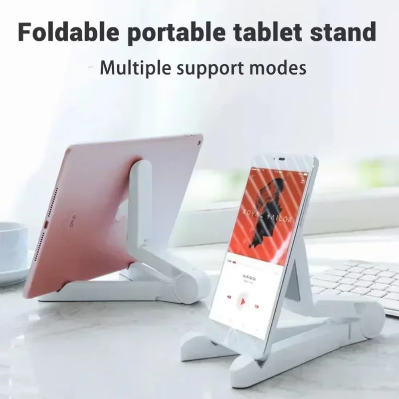 حامل لوحي متعدد الوظائف قابل للطي عالمي لأجهزة iPad Air/Pro Samsung Xiaomi Huawei اللوحية والهواتف بزاوية قابلة للتعديل