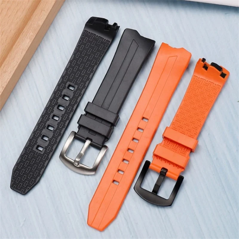 20MM Black Orange Special Interface Fluororubber Watchband Casual Soft Strap Fit For Hamilton VENTURA H24551331 H24585331 Watch