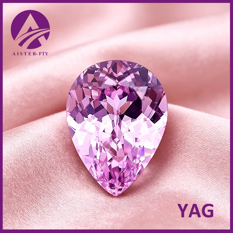 

Lavender Purple Color Pear Cut Yttrium Aluminium Garnet YAG Gemstone Stones Loose Gemstones for Making Jewelry DIY