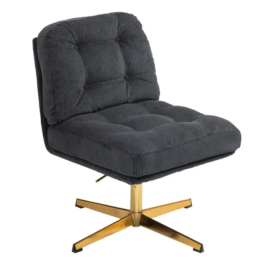 

Modern Accent Corduroy Chairs Comfy Upholstered Vanity Chairs for Bedroom Armchair Dining Chairs with Golden Metal Legs Desk Cha