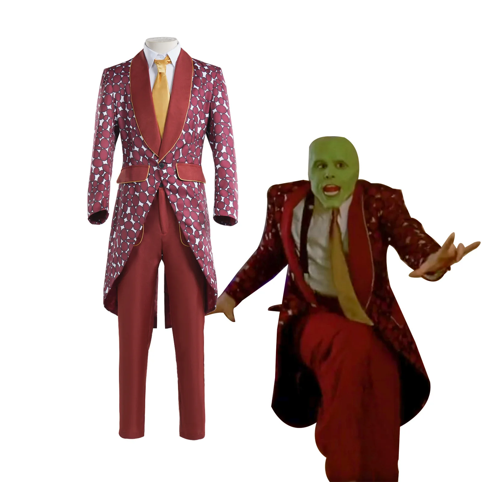 

Маска Джеки Ченеи, костюм на Хэллоуин, пальто и костюм со змеиным рисунком, косплей, ролевая игра