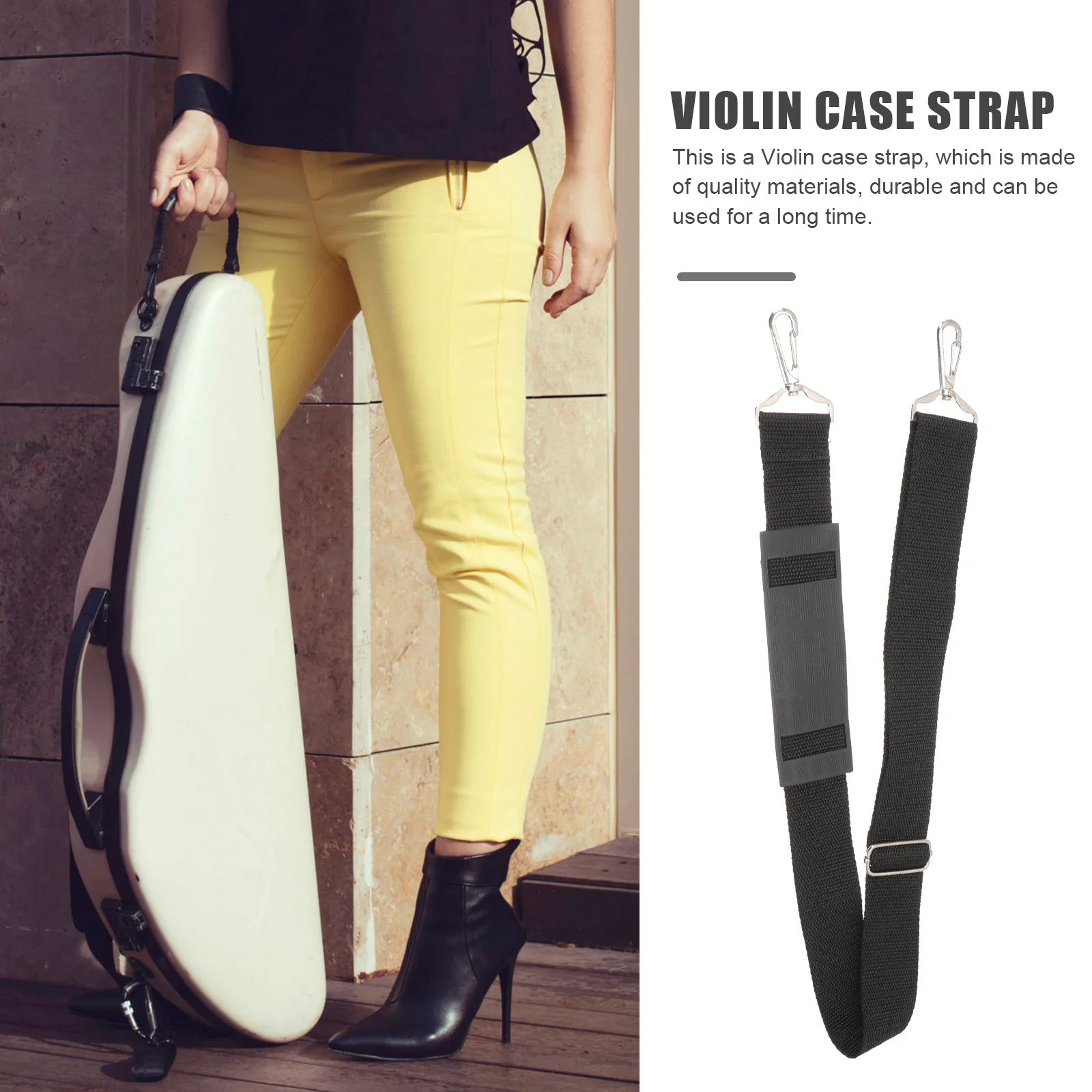 2 Pcs Violin Case Strap Holder Shoulder Straps Container Bag for Storage Musical Instrument Pouch